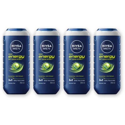 NIVEA Men energy douchegel 3-in-1 met mint 4pk