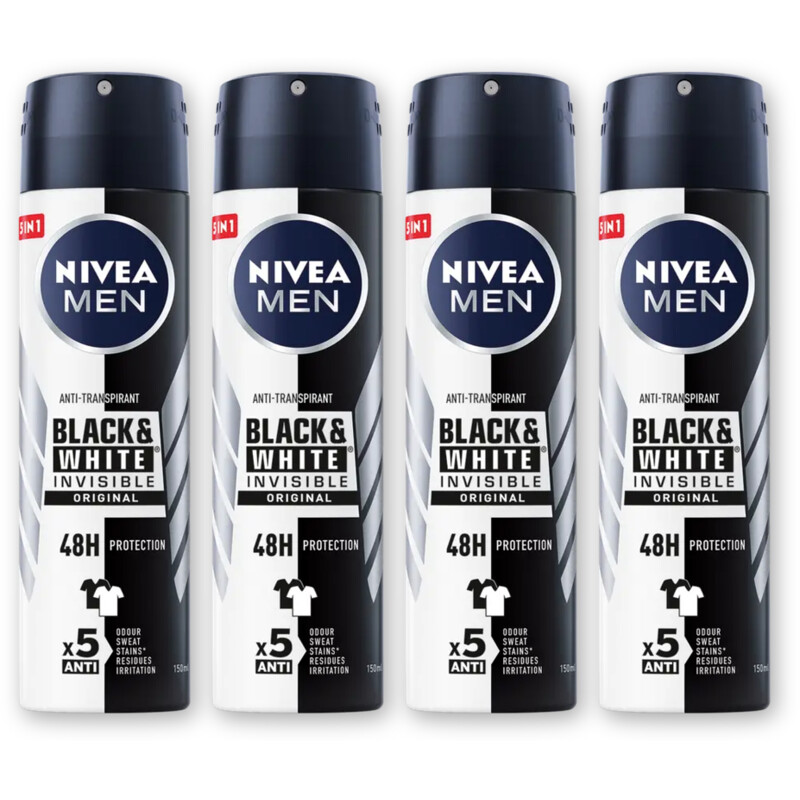 NIVEA Men black & white original deo spray 4pk