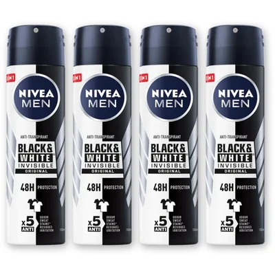 NIVEA Men black & white original deo spray 4pk