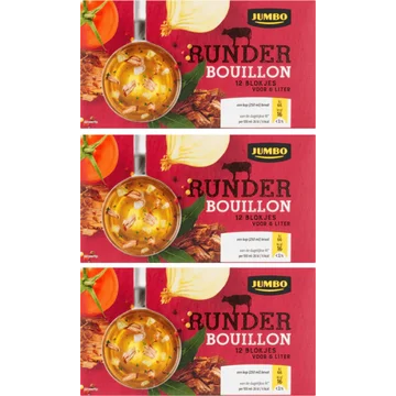 Jumbo runder bouillonblokjes 3 x 12 stuks