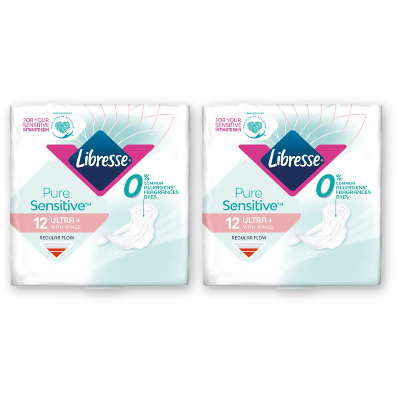 Libresse Pure sens ultra+ wings maandverband 2pck