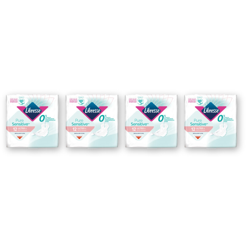 Libresse Pure sens ultra+ wings maandverband 4pck