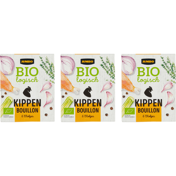 Jumbo biologisch kippen bouillonblokjes 3 x 6 stuks