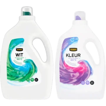 Jumbo Vloeibaar Wasmiddel Wit en Kleur 2 x 2,2L