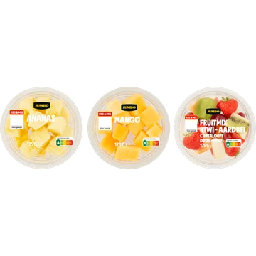 Jumbo Fruitmix Kiwi-Aardbei, Mangostukjes en Ananas Stukjes