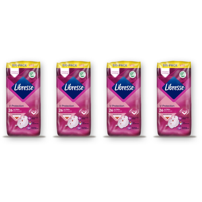 Libresse Ultra+ wings maandverband big pack 4apck