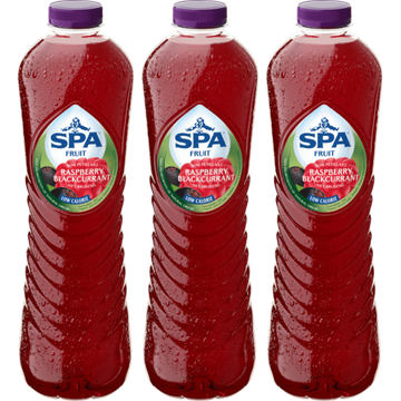 SPA FRUIT Niet-Bruisende Fruitige Frisdrank Raspberry Blackcurrant 3 x 1,25 L