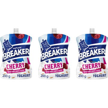 Melkunie Breaker Originals Cherry Yoghurt with Sunflower Seeds 3x 200 g