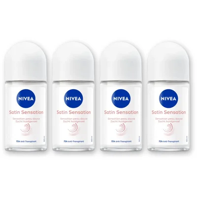 NIVEA Satin sensation anti transpirant rol 4pk