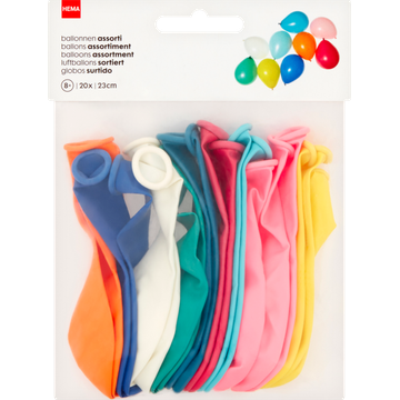 HEMA Ballonnen Assorti 23 cm 20 Stuks