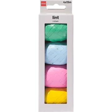 HEMA Meerkleuring Lint Plastic 4 Stuks