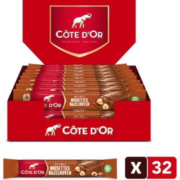 Côte d'Or Chocoladereep Melk Hazelnoten 32 x 45g