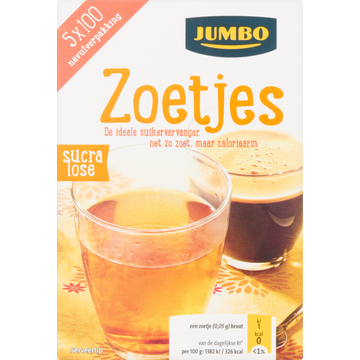Jumbo Sucralose Navulverpakking 5 x 100 Stuks