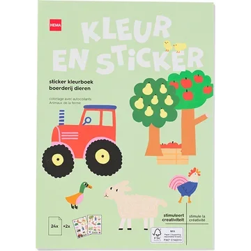 A5 kleurboek met stickers boerderij