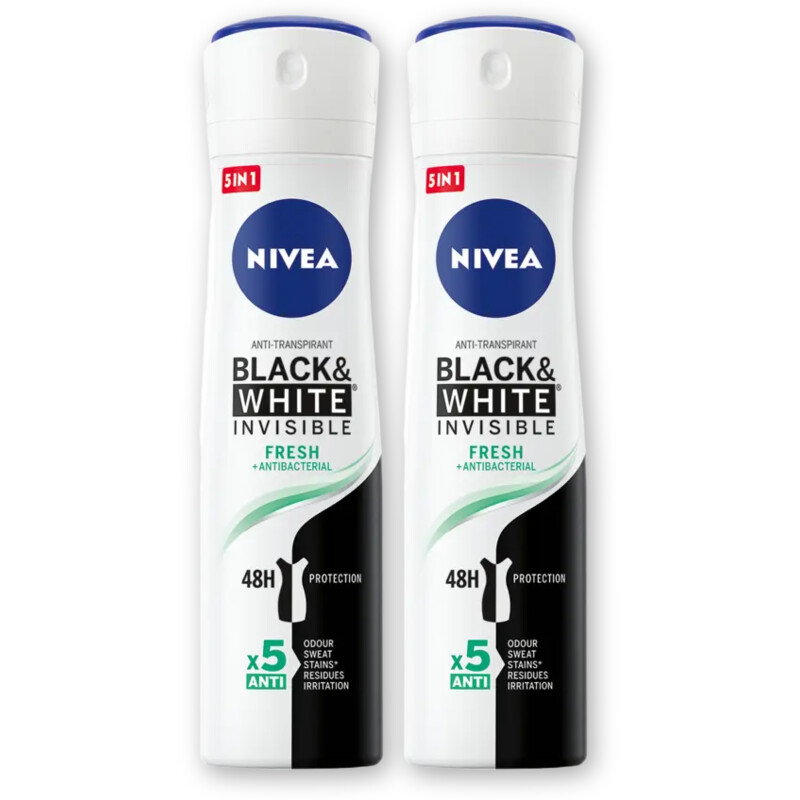 NIVEA Black & white fresh deodorant spray 2-pk