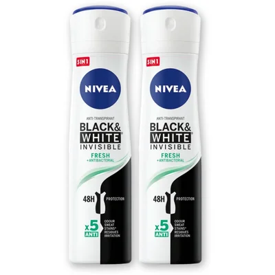NIVEA Black & white fresh deodorant spray 2-pk