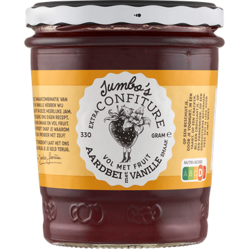Jumbo's Extra Confiture Aardbei Vanillesmaak 330g