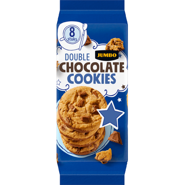 Jumbo Double Chocolate Cookies 8 Stuks