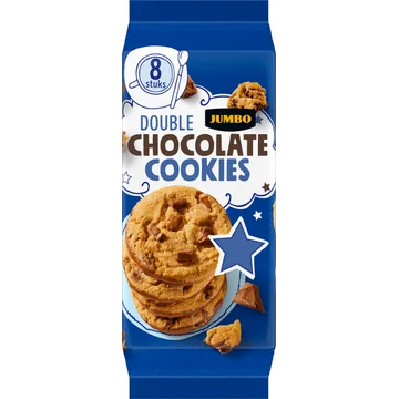 Jumbo Double Chocolate Cookies 8 Stuks