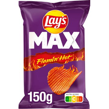 Lay's Max Flamin Hot Ribbel Chips 150 gr