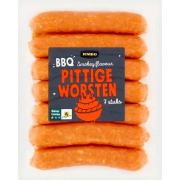 Jumbo BBQ Pittige Worsten 7 Stuks