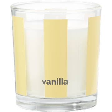 Geurglas 7*8 Vanille streep lichtgeel