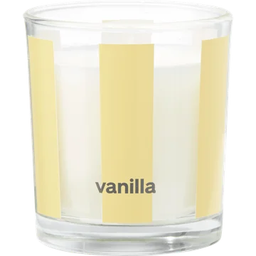 Geurglas 7*8 Vanille streep lichtgeel