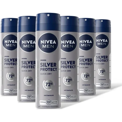 NIVEA Men silver protect deodorant spray 6-pck
