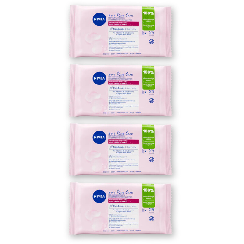NIVEA Micelair rose water reinigingdoekjes 4pk