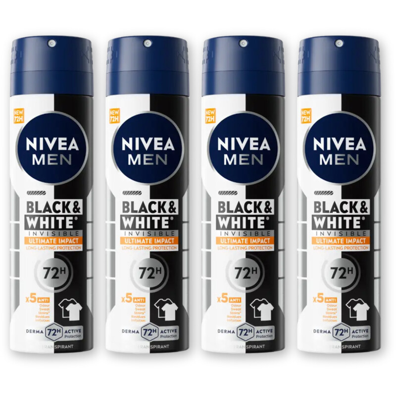 NIVEA Men black & white ultimate impct deo 4pk