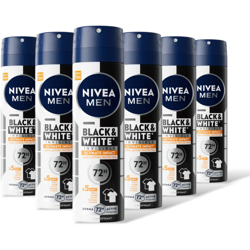 NIVEA Men black & white ultimate impct deo 6pk