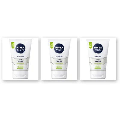 NIVEA Men sensitive gezichtsreiniger gel 3-pck