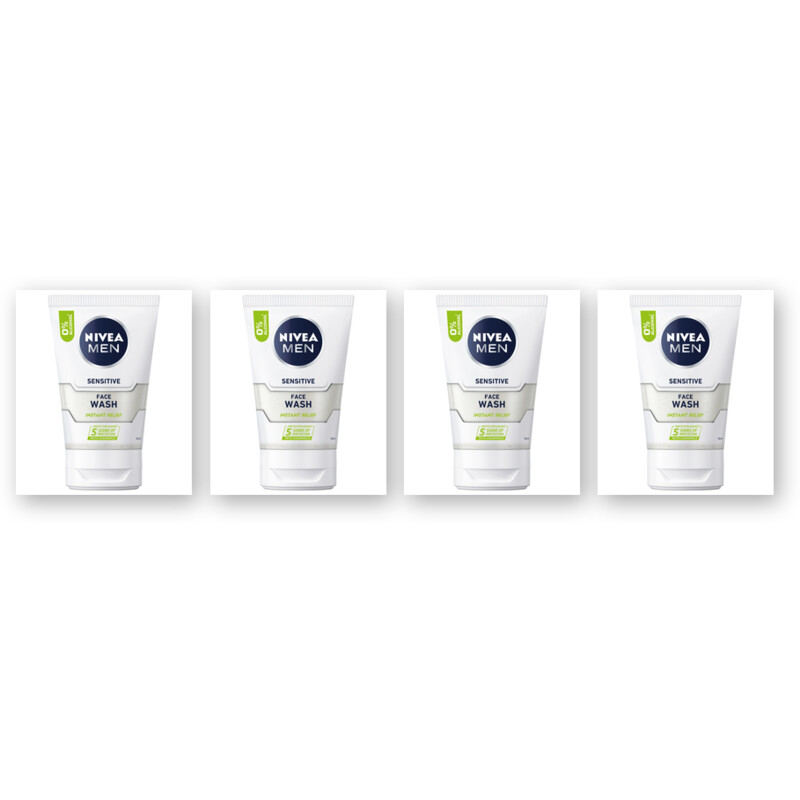 NIVEA Men sensitive gezichtsreiniger gel 4-pck