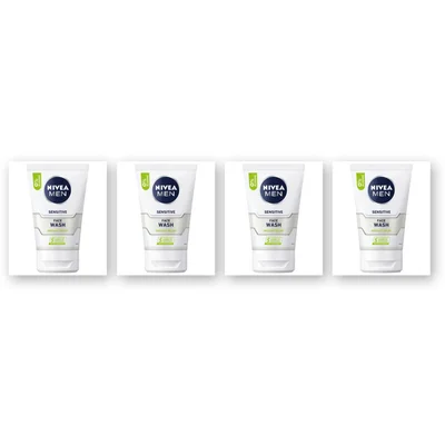 NIVEA Men sensitive gezichtsreiniger gel 4-pck
