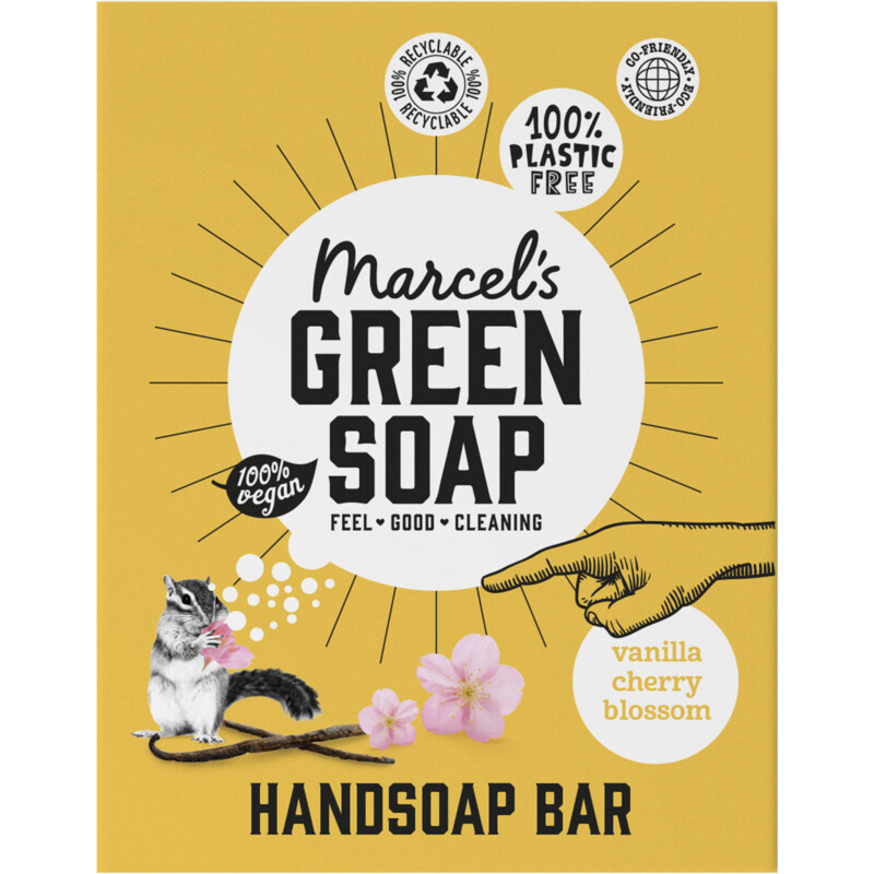 Marcel's Green Soap Handzeep bar vanille & cherry blossom