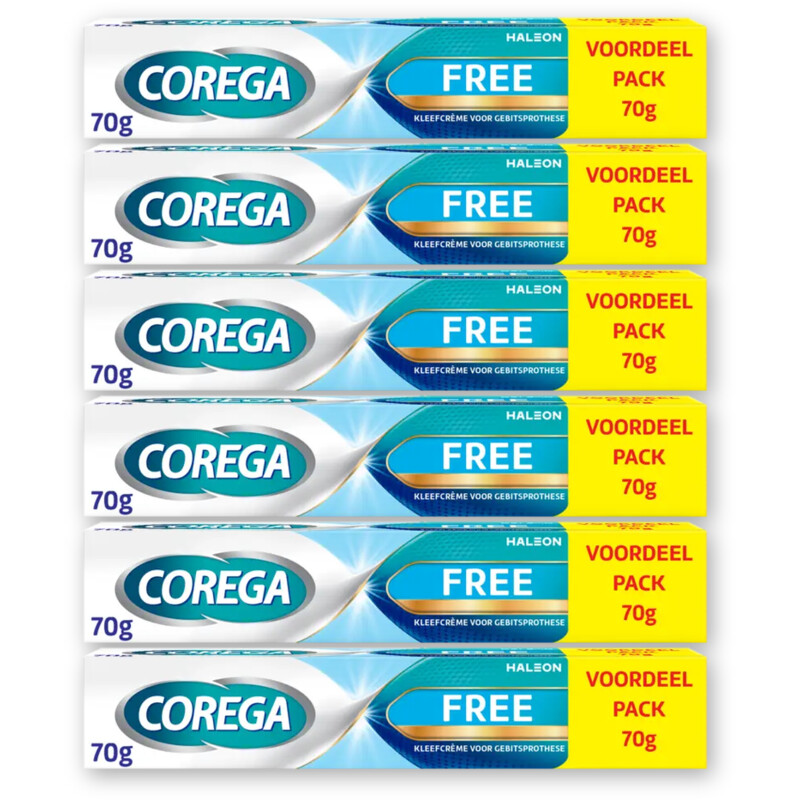 Corega Free kleefcreme gebitsprothese vrdl 6pck