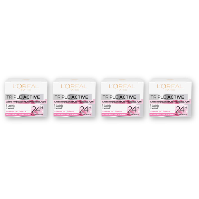 L'Oréal Triple active hyraterende dagcreme 4-pck