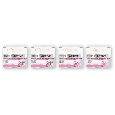 L'Oréal Triple active hyraterende dagcreme 4-pck
