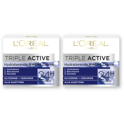 L'Oréal Triple active nchtcreme all huidtype 2pk