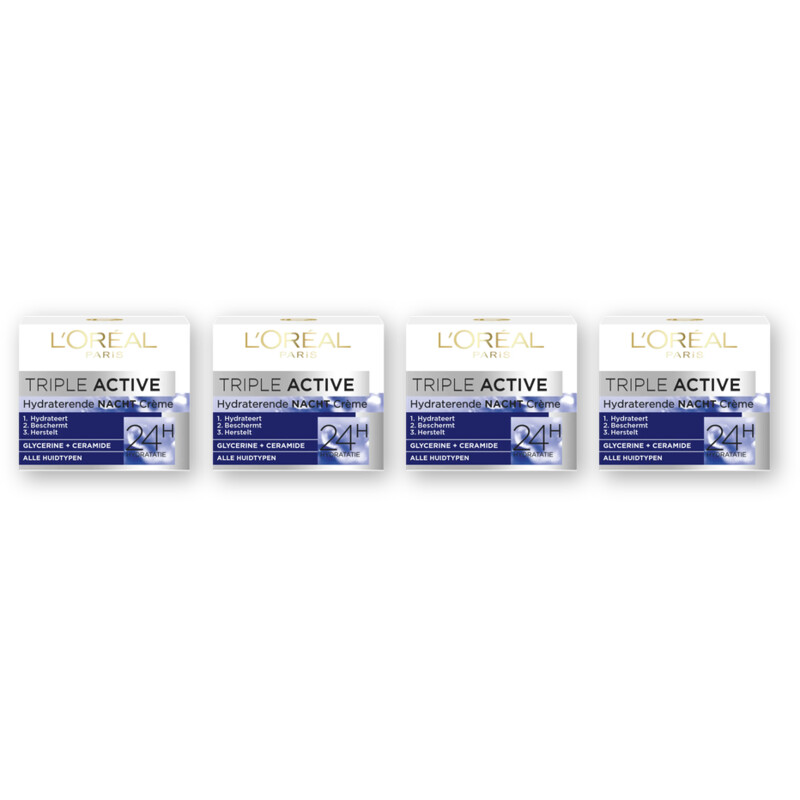 L'Oréal Triple active nchtcreme all huidtype 4pk