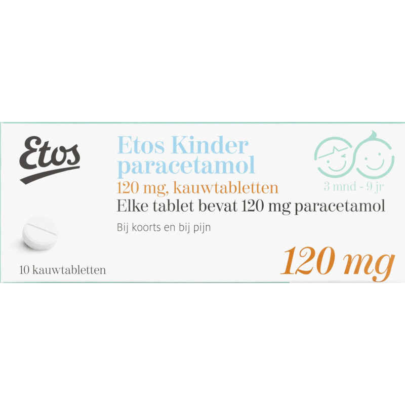 Etos Kinderparacetamol kauwtabletten 120 mg