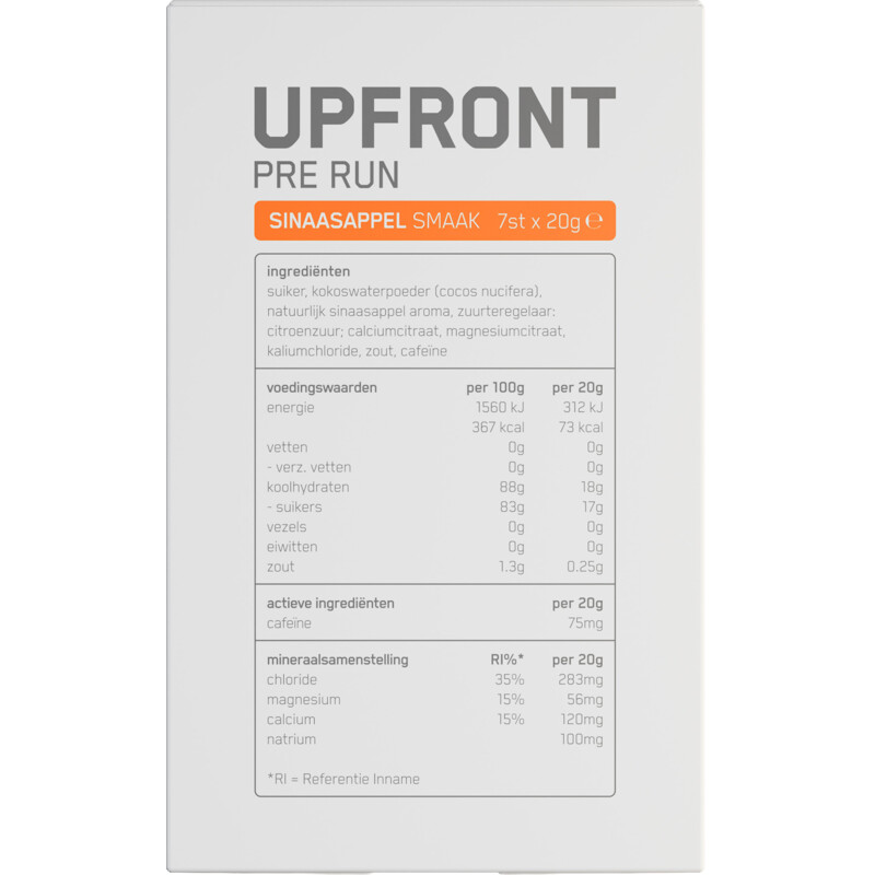 Upfront Pre run sinaasappel smaak