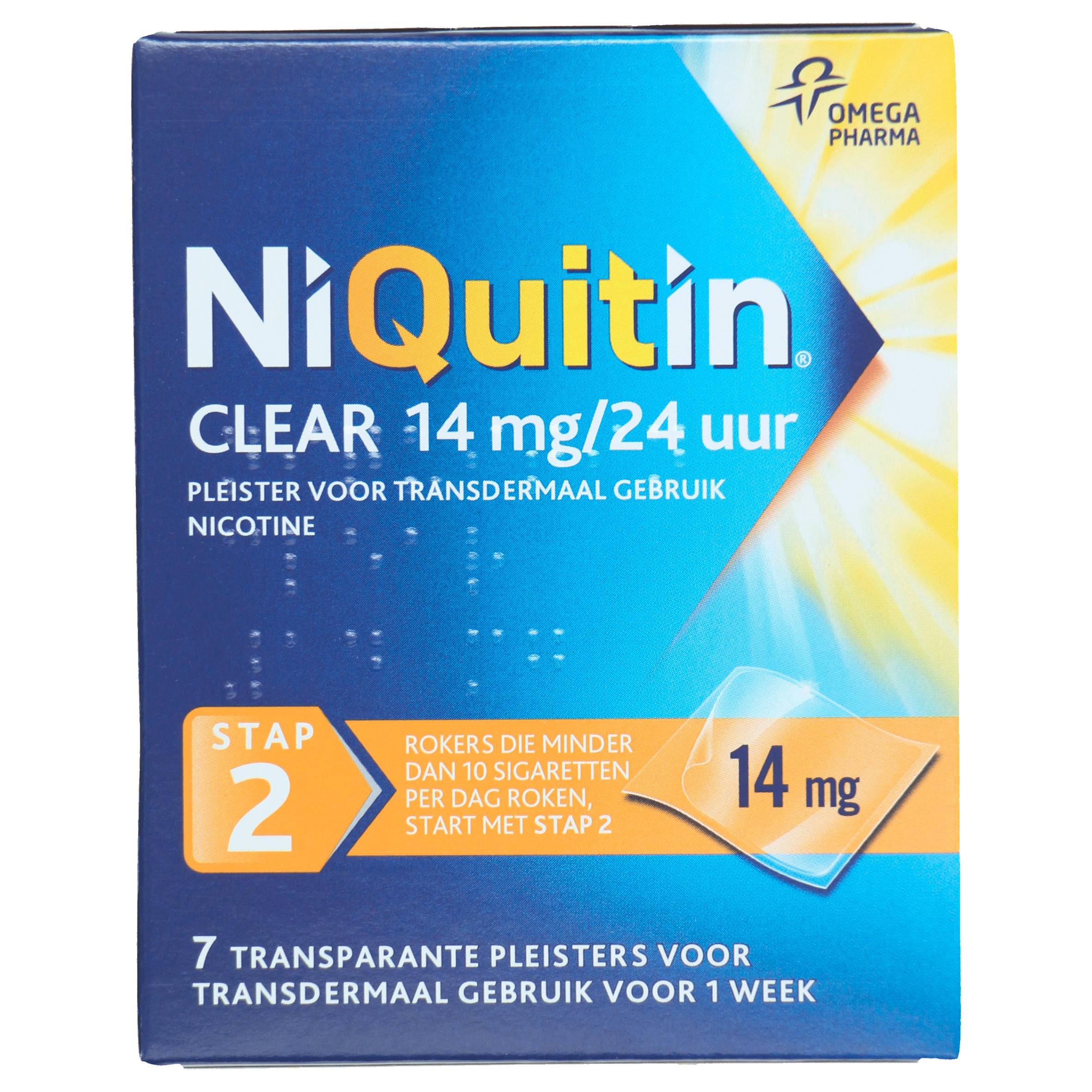 Niquitin Clear 14mg nicotine pleister stap 2