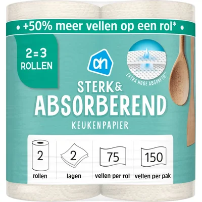 AH Keukenpapier sterk & abs 2=3 rollen
