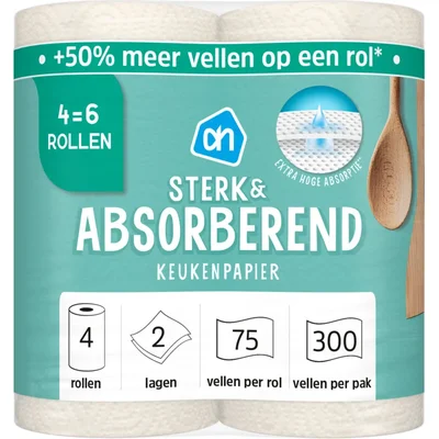 AH Keukenpapier sterk & abs 4=6 rollen