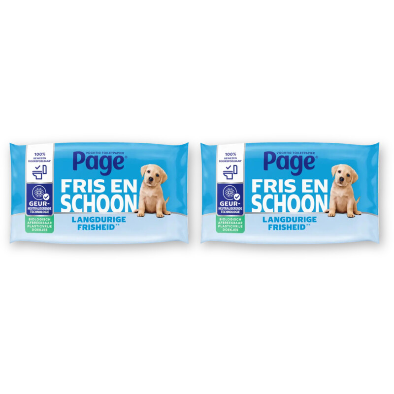Page Compleet schoon vochtig toiletpapier 2pk