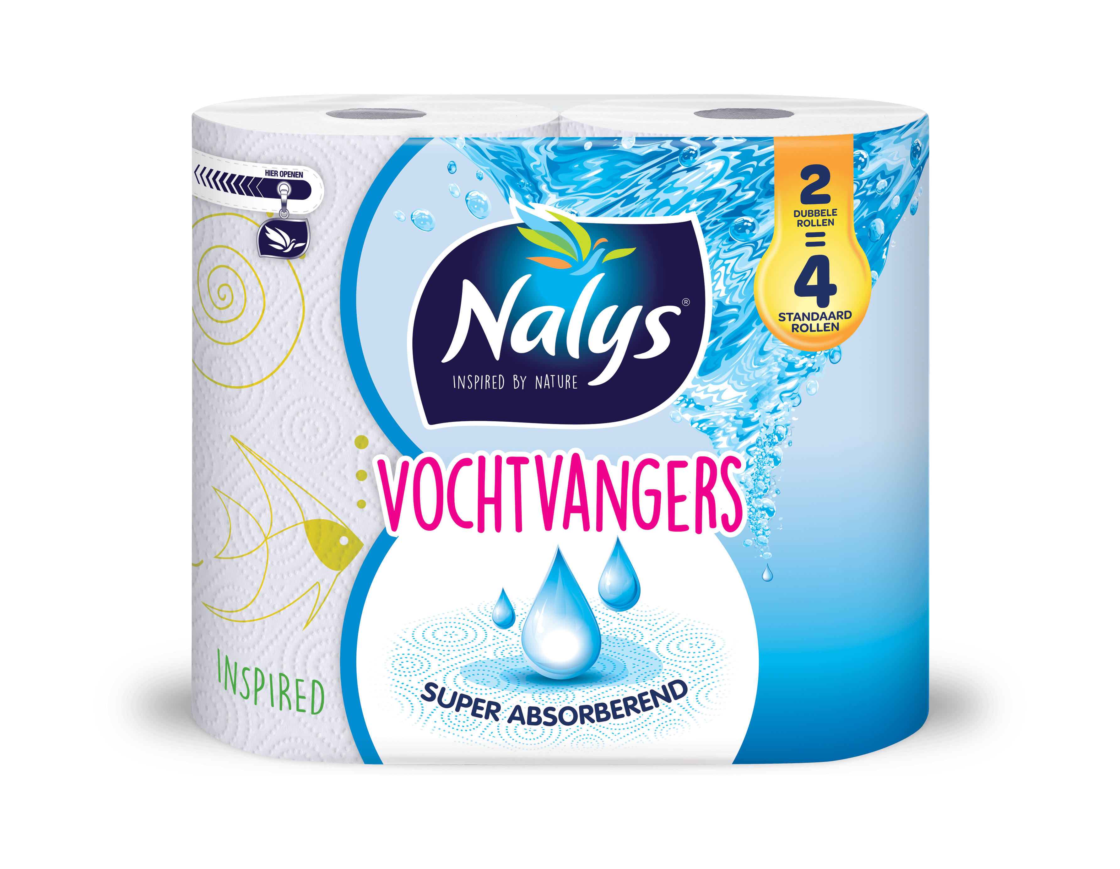 Nalys Vochtvangers dubbelrol keukenpapier