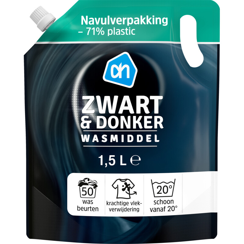 AH Wasmiddel zwart & donker navulling
