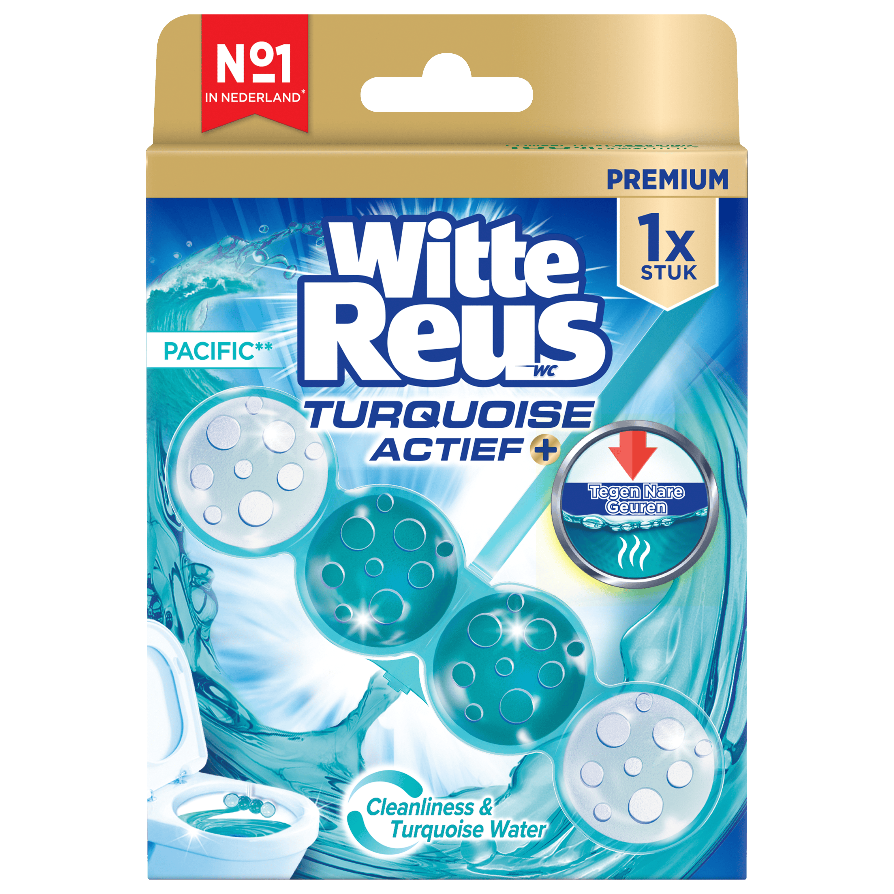 Witte Reus Toiletblok turquoise actief pacific
