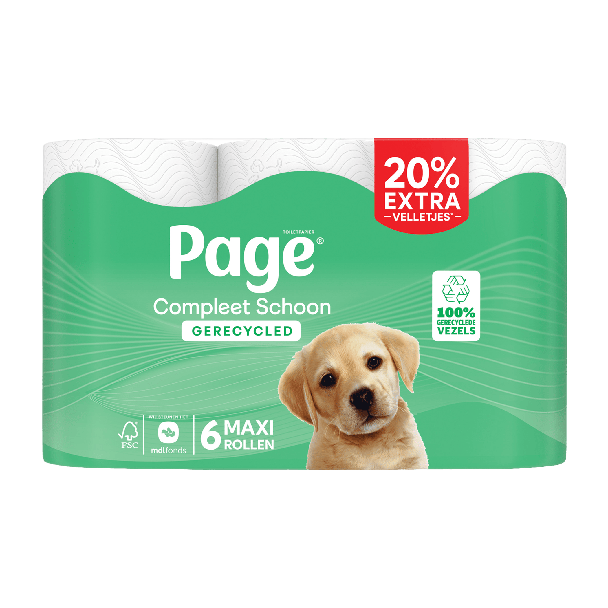 Page Compleet schoon gerecycled toiletpapier